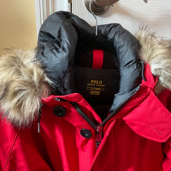Ralph Lauren Polo Faux-Fur-Trim Down Hooded Coat-L - Picture 3 of 16